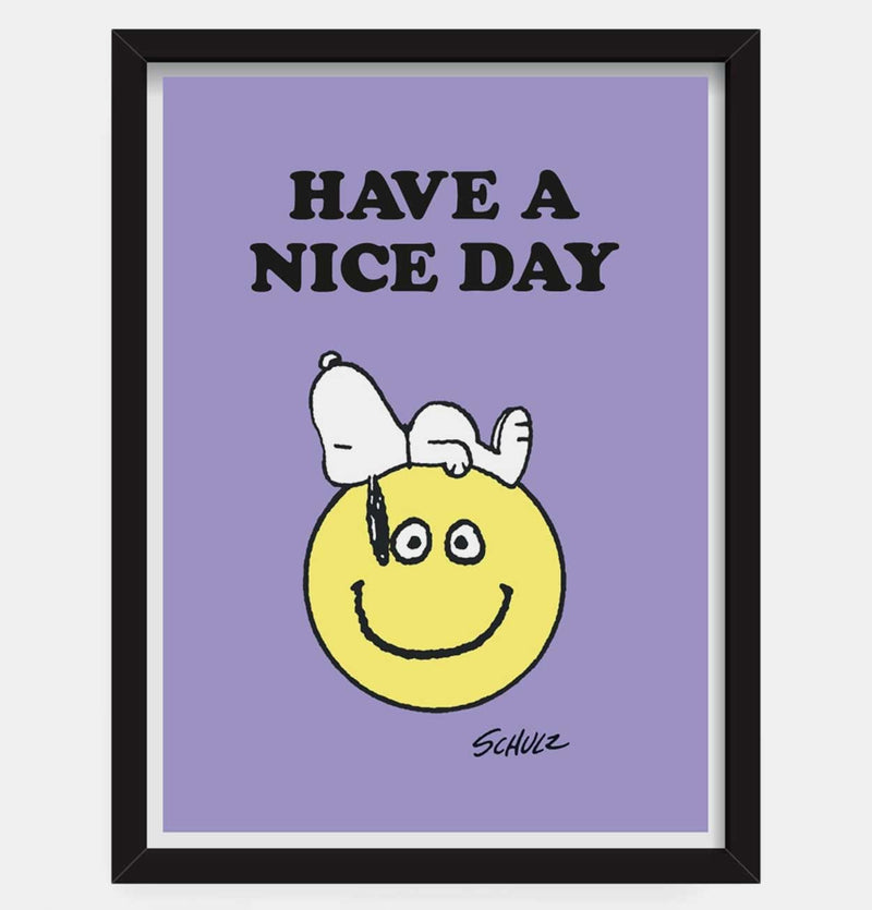 Peanuts Have A Nice Day Snoopy Print – Framed – A3