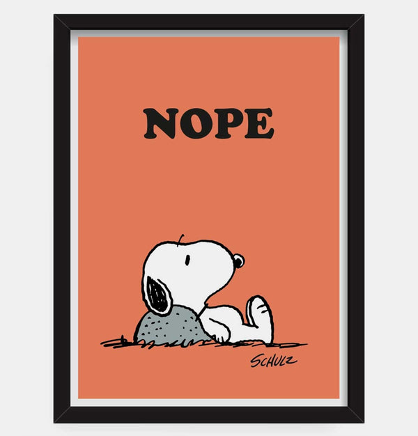Peanuts Nope Snoopy Print – Framed – A3