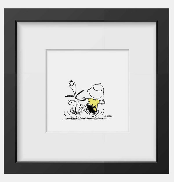 Peanuts Snoopy Charlie Dance Framed Handmade Print