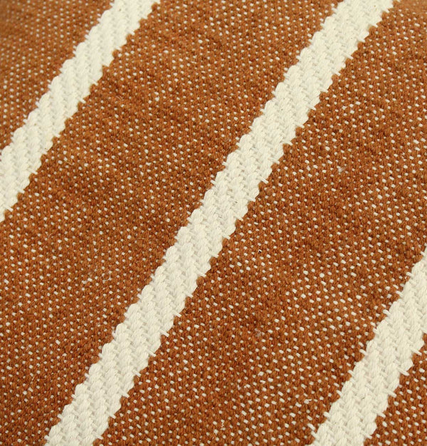 Cotton Cushion in Rust and Cream Stripe – 45 cm