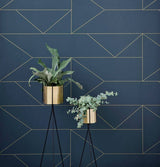 Ferm Living Lines Wallpaper - Dark Blue - HUH. Store