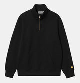 Carhartt WIP Chase Neck Zip Sweatshirt in Black