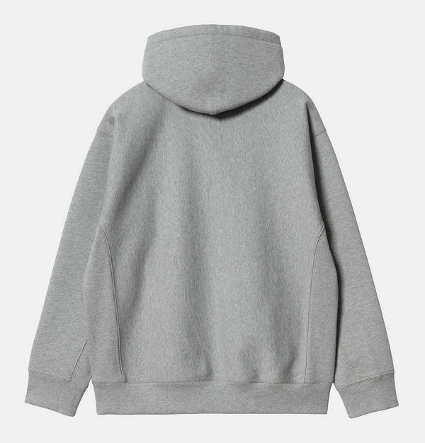 Carhartt WIP Hooded American Script Sweatshirt in Grey Heather