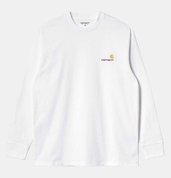 Carhartt WIP American Script Long Sleeve T-Shirt in White