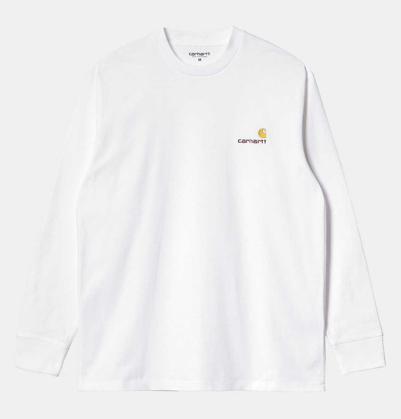 Carhartt WIP American Script Long Sleeve T-Shirt in White