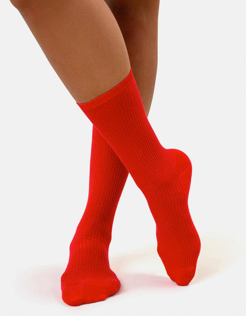 Colorful Standard Women's Classic Organic Cotton Socks in Scarlet Red