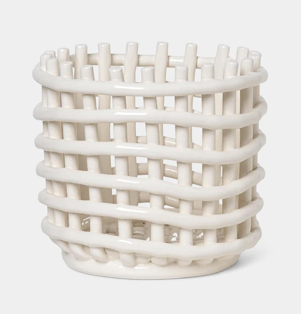Ferm Living Ceramic Basket – Small – Off White