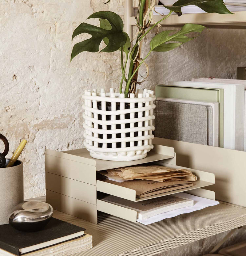 Ferm Living Ceramic Basket – Small – Off White