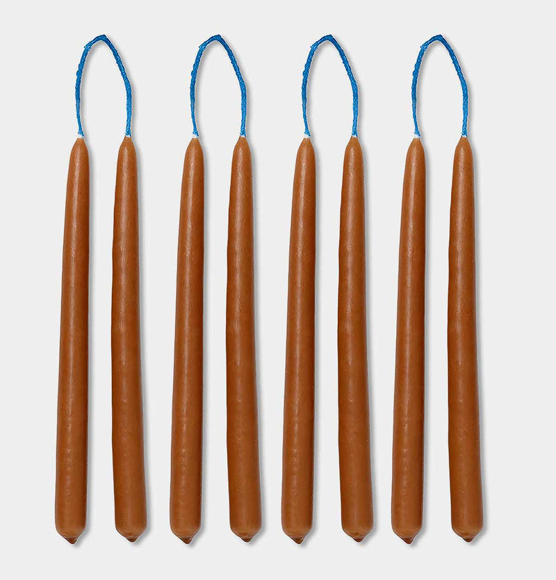 ferm LIVING Dipped Candles in Amber – Set of 8