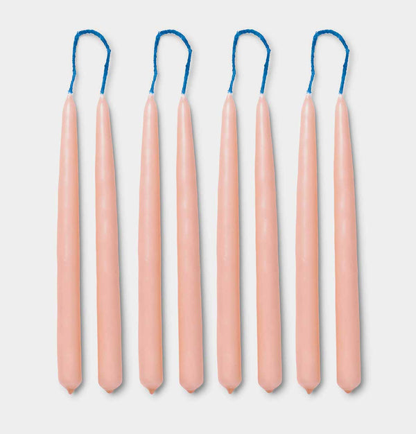 ferm LIVING Dipped Candles in Blush – Set of 8