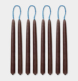 ferm LIVING Dipped Candles in Brown – Set of 8