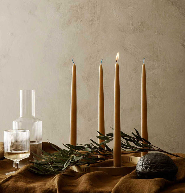 ferm LIVING Dipped Candles in Amber – Set of 2