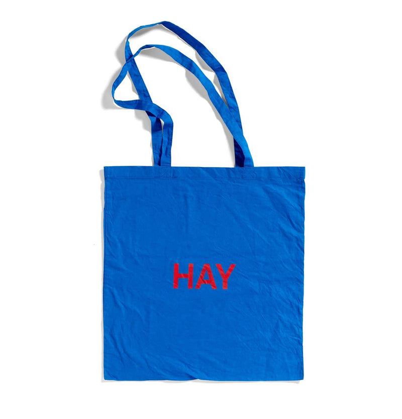 HAY Blue Tote Bag – Red Logo
