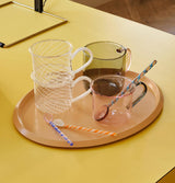 HAY Borosilicate Cup – Set of 2 – Pink with Grey Handle