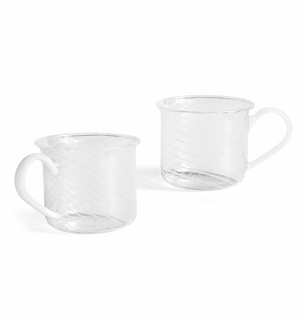 HAY Borosilicate Cup – Set of 2 – White Swirl