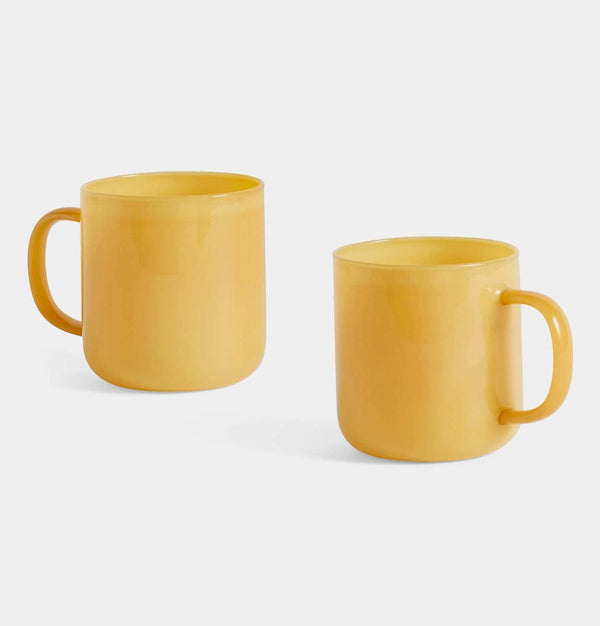 HAY Borosilicate Mugs in Jade Yellow – Set of 2