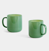 HAY Borosilicate Mugs in Jade Green – Set of 2