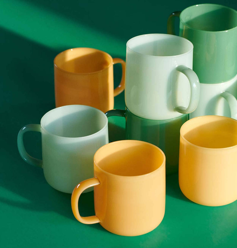 HAY Borosilicate Mugs in Jade Yellow – Set of 2