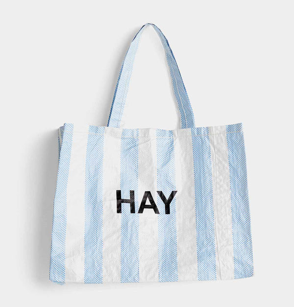 HAY Candy Stripe Shopper in Blue and White