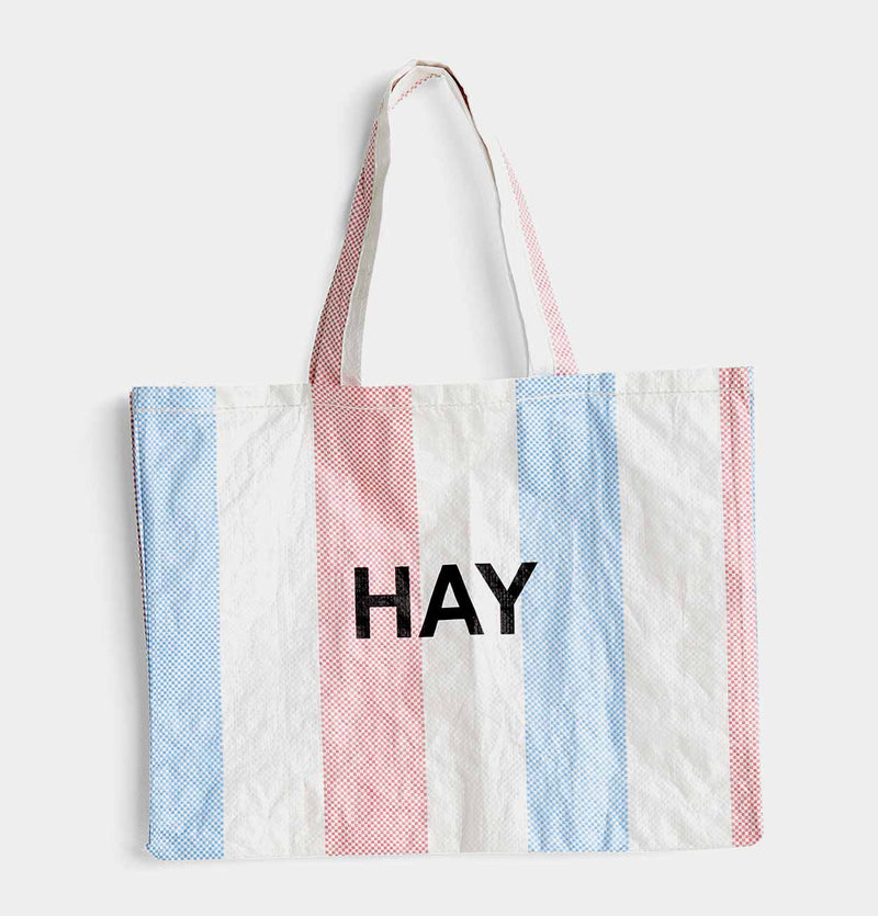 HAY Candy Stripe Shopper in Blue, Red and White