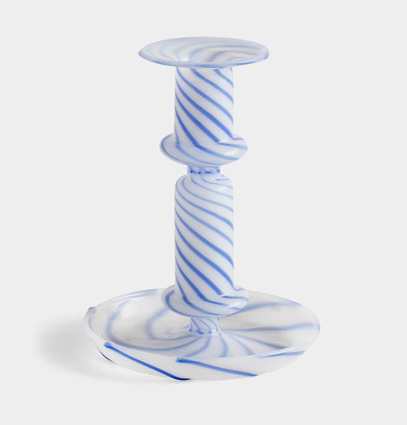 HAY Flare Stripe Candle Holder in Milk