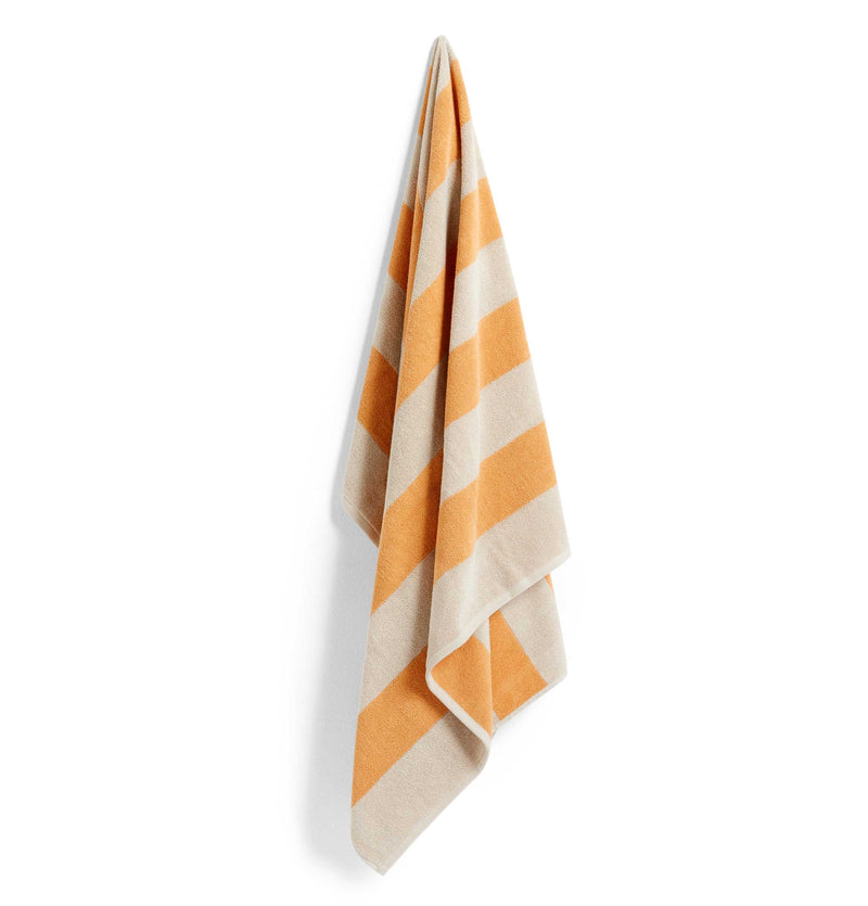 HAY Frotté Stripe Bath Towel in Warm Yellow