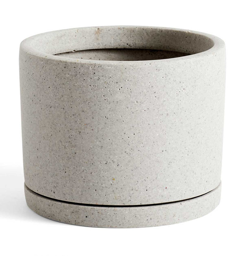 HAY Plant Pot with Saucer – L – Grey