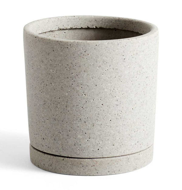 HAY Plant Pot with Saucer – M – Grey