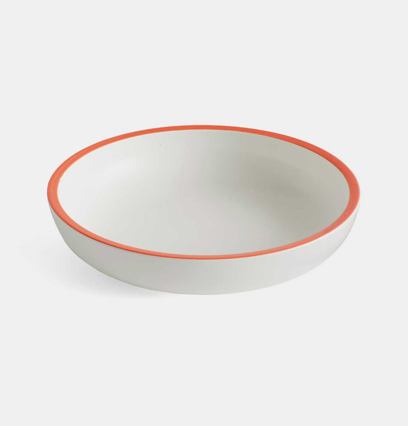 HAY Sobremesa Serving Bowl – Small – White with Red Rim