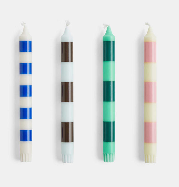 HAY Stripe Candle – Crisp – Set of 4