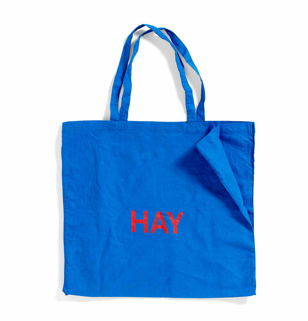 HAY Blue Tote Bag – Large – Red Logo