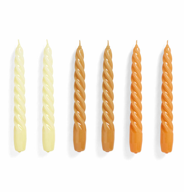 HAY Candle – Set of 6 – Twist – Citrus, Light Caramel, Tangerine