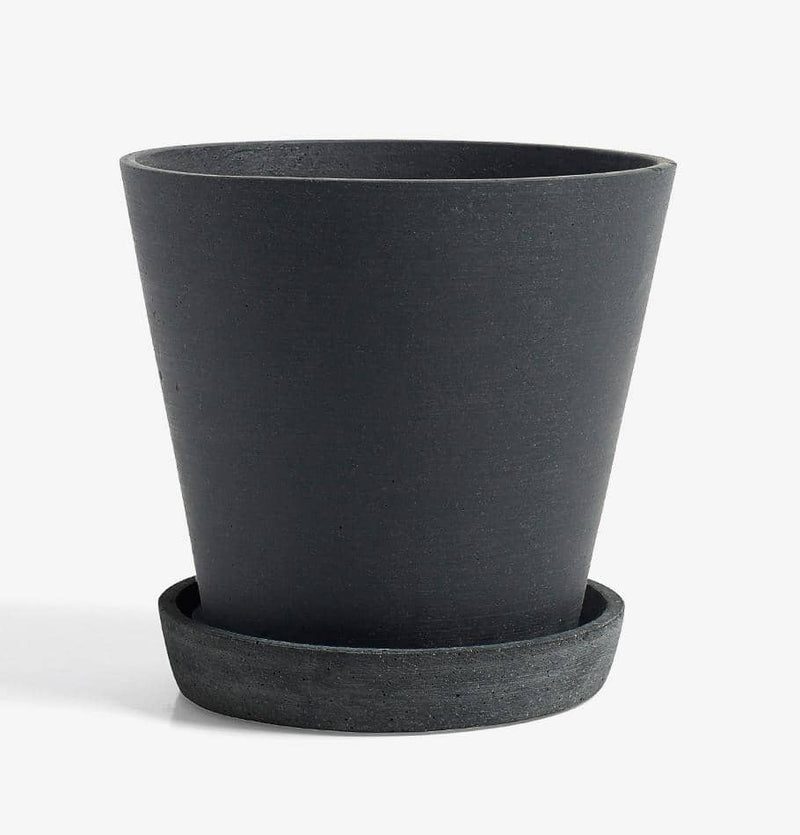 HAY Large Flowerpot with Saucer - Black - HUH. Store