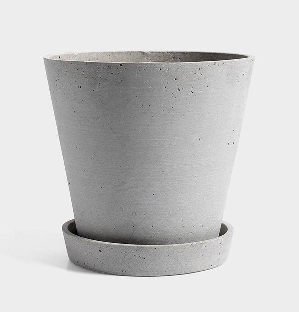 HAY Large Flowerpot with Saucer - Grey - HUH. Store