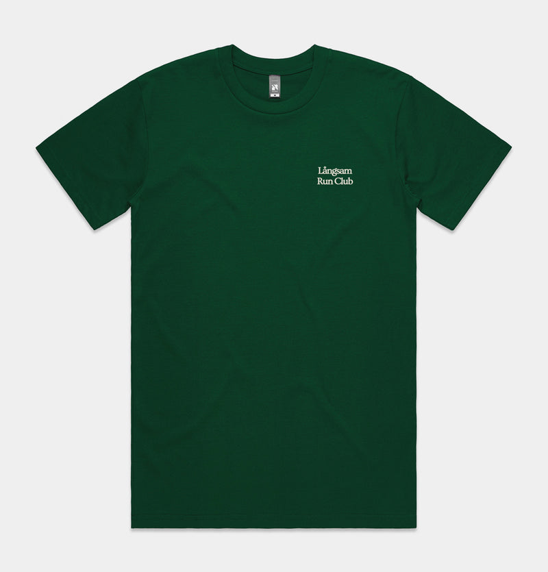 Långsam Run Club Embroidered Logo T-Shirt in Emerald – HUH. Store