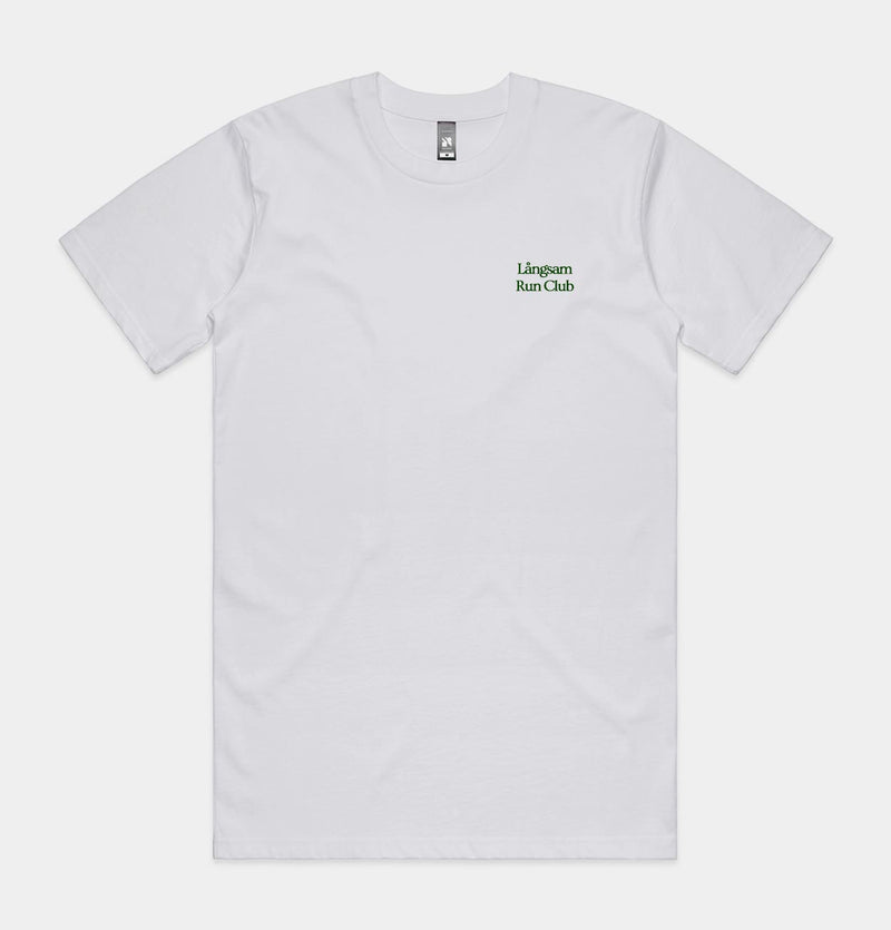 Långsam Run Club Embroidered Logo T-Shirt in White