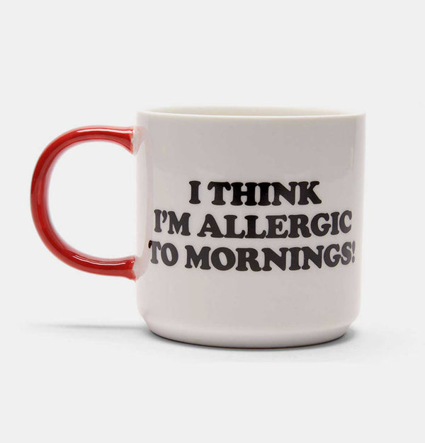 Peanuts Allergic To Mornings Mug