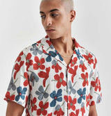 Wax London Didcot Shirt in Red & Blue Floral