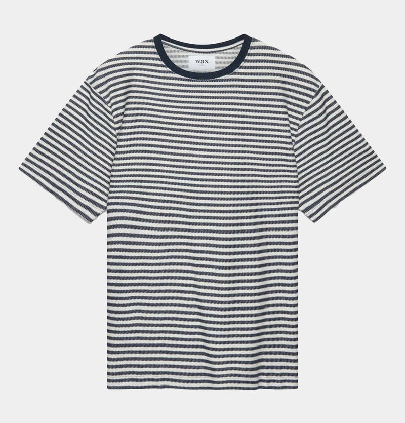 Wax London Dean T-Shirt in Navy Hawley Stripe