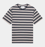 Wax London Dean T-Shirt in Navy Trail Stripe