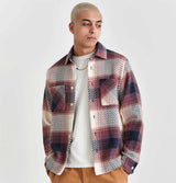 Wax London Whiting Overshirt in Rust Ombre Check